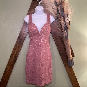 Emerald Sunday Pink Lace Dress XL